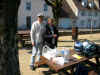 Sur la place de la Pierre Buffire pour le repas de midi